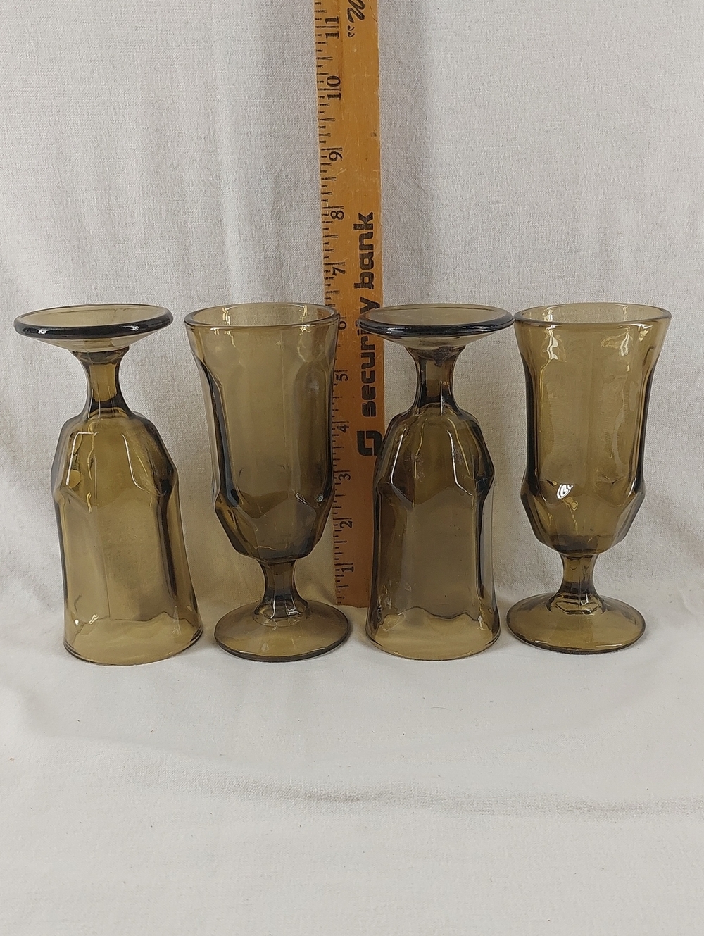 Smoked Amber Glass Goblet — Set of 4